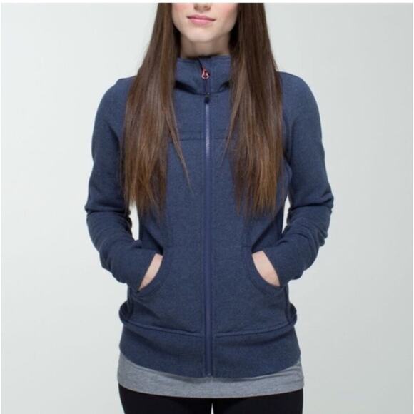 Lululemon Scuba Hoodie II Heathered Cadet Blue/Beachscape Multi Size 6 - Picture 1 of 16